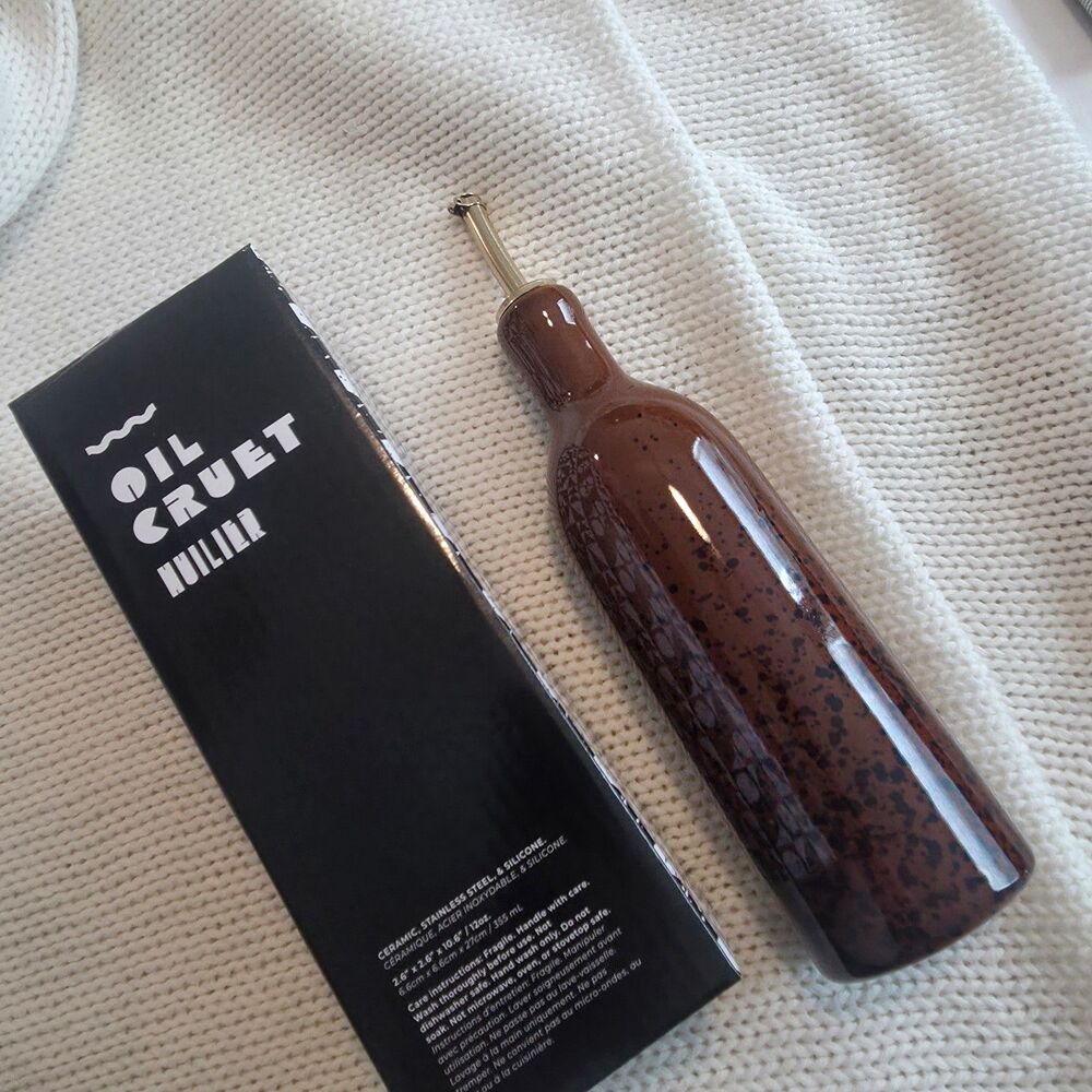 Gorgeous Brown Ceramic Oil Cruet Dispenser Bottle